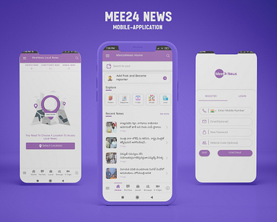 Mee24 News - Mobile App Design design mee24news news newsapp newsdesign prototyping uiux