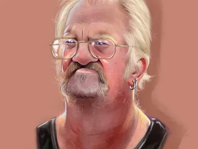 Realistic Work brand design digital logo painting