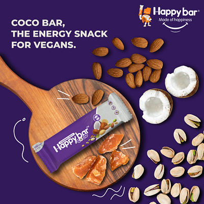 Happy Bar bar energy bar graphic design healthy nuts