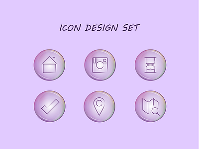 Icon Design Set. Bubbles 3d bubble icons bubbles design graphic design icon set icons social media icons violet