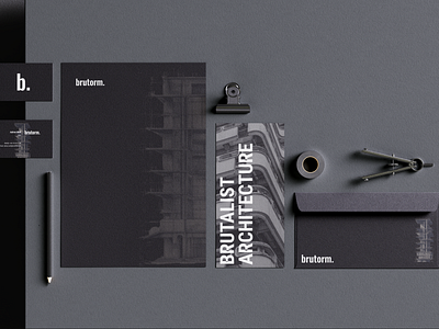 Brutorm architect company brand design architecture brand design branding branding design brutalist design minimal stationery visual design