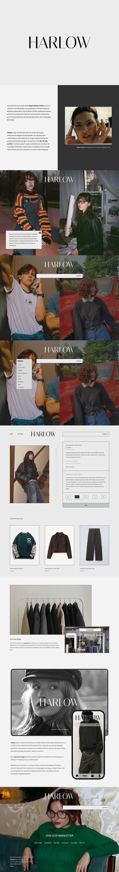 Harlow Fashion Website design e commerce fashion figma responsive ui ux webapp website