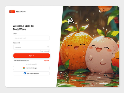 Sign In Page - MetaWave branding design graphic design landingpage log in login logo sign in form sign in page sign up signup ui ui design user experience user interface ux uxdesign vector webdesign website