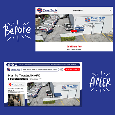 Flow-Tech's Before & After branding design graphic design illustration logo ui ui design uidesing web design webdesign website design websitedesign wordpress wordpress design wordpress website