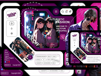 FASHIONHOUSE WEBSITE VISUAL UI DESIGN animation e commerce fashion purple shop ui website