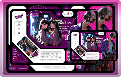 FASHIONHOUSE WEBSITE VISUAL UI DESIGN animation e commerce fashion purple shop ui website