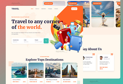 Travel Web UI Design (Practice Work) branding design figma figma design graphic design landing page product design ui ui design uiux user interface user interface design web design website design