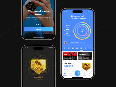 Multifunctional mobile sports app — Your Fitness Coach 3d activity branding fitness mobile sport app tracker ui uiux ux