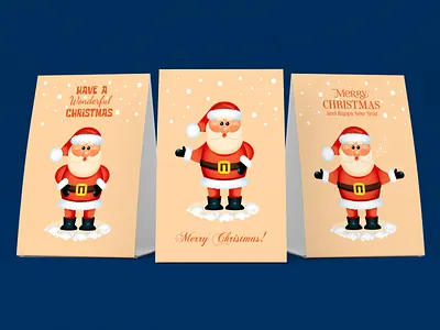 3 Designs Santa Claus Christmas Invites Greeting Cards Sets card cartoon character christmas cards christmas greeting cards christmas greeting cards sets family gift greeting happy holiday invite label new year postcard santa claus figure snow tree typography xmas