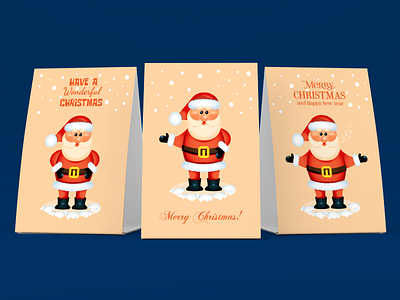 3 Designs Santa Claus Christmas Invites Greeting Cards Sets card cartoon character christmas cards christmas greeting cards christmas greeting cards sets family gift greeting happy holiday invite label new year postcard santa claus figure snow tree typography xmas