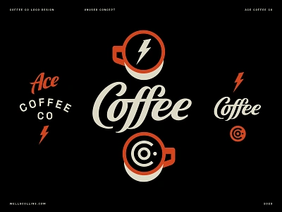 Coffee Co Logo Concept bold brand branding coffee coffee brand coffee cup coffee logo coffee shop branding coffee shop logo ligature logo logo system logotype responsive logo script type typography wells wells collins wordmark