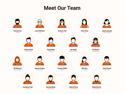 Website Team Section avatar character desain gender group line man profile team ui user ux website woman