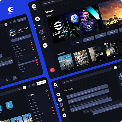 GAMER (A Dashboard for Gamers) chat dashboard gamers ui