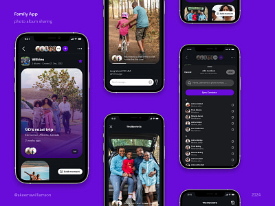 Family Mobile iOS App Design Concept app app design clean darkmode designinspiration dribbble family family app figma mobiledesign modernui productdesign project ui uiuxdesign ux