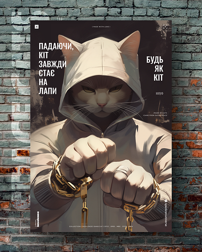 Будь Як Кіт ai branding cat daliy design illustration poster print