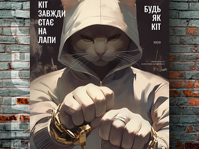 Будь Як Кіт ai branding cat daliy design illustration poster print