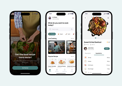 Resepin - Food Recipe App app design food food recipe mobile recipe ui ux