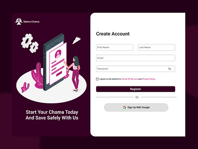 Sign up page challenge graphic design ui