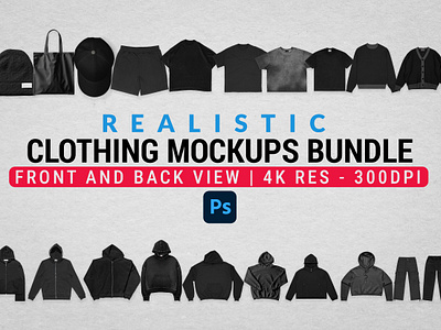 Realistic Clothing Mockups Bundle t shirt mockup