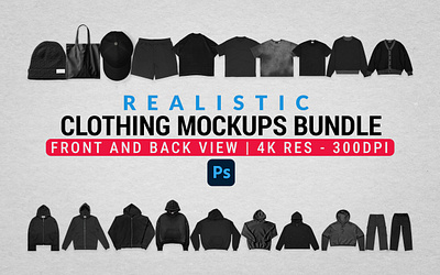 Realistic Clothing Mockups Bundle t shirt mockup