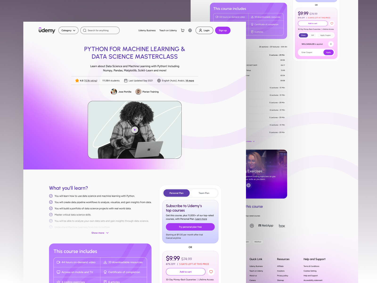 Example of Website UX/UI Design