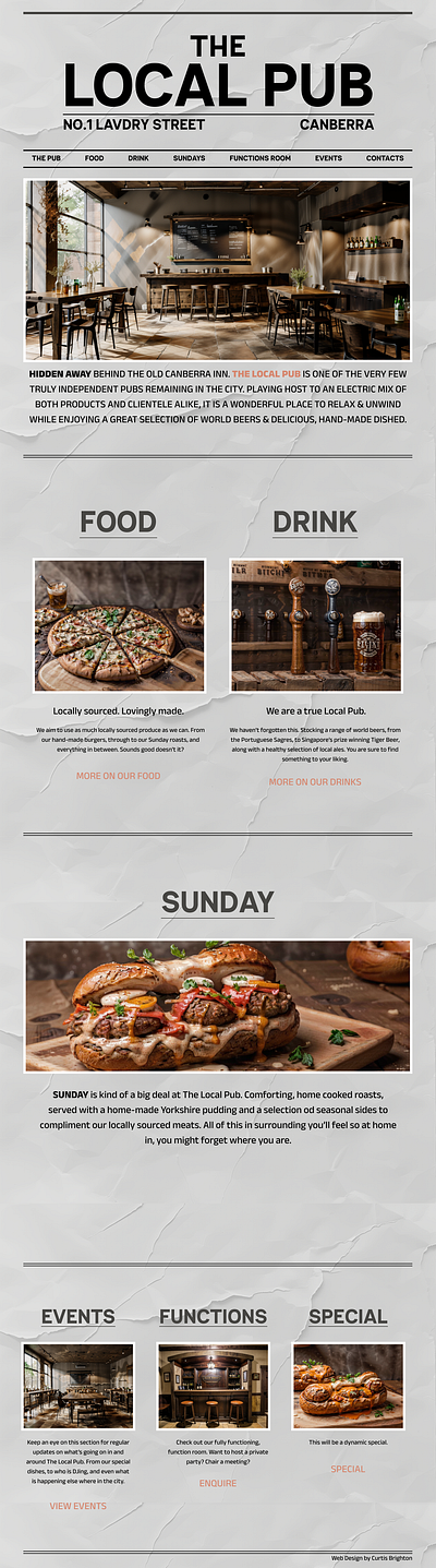 Local Pub - Website Design design website