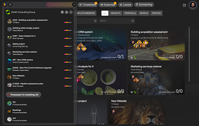 New missionX UI in dark mode dark mode design missionx sass ui