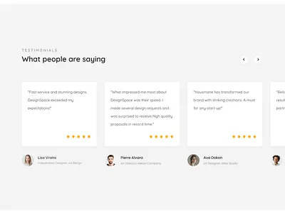 Testimonials concept design interface testimonials ui uiux web design website