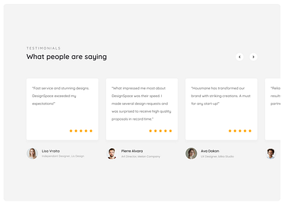 Testimonials concept design interface testimonials ui uiux web design website