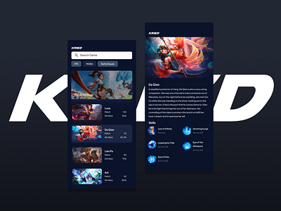 Kried statistics mobile app cool design game gamers gaming hok honor of kings kried michael michael angelo ginting moba mobile app mobile game statistics ui ui game ui mobile app uiux universitas padjadjaran unpad