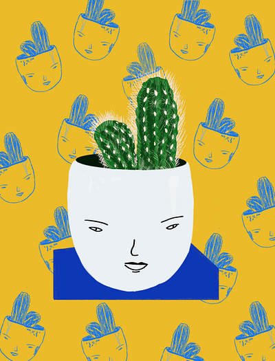 Cactus Pot Illustration cactus creepy digital illustration illustration plant procreate