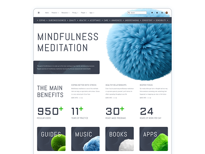 Meditation | Landing page branding colorful design designer fluffy illustration landing logo meditation modern psychology san serif serif typography ui ux web website