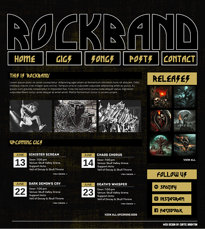 Rockband - Website Design design website design