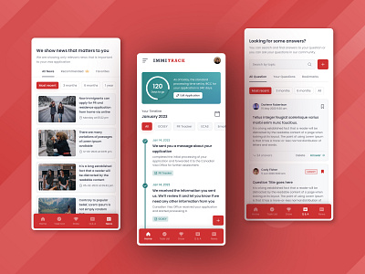 Immigration Assistant Mobile App app design article assistance blog canada canada immigration figma mobile app figma ui helper immigration mobile app mobile design scheduler ui design ui ux ux design