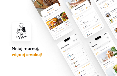 Cookie App - Smart Cooking, Less Waste cat food food inventory logo shopping list ui ux waste food webdesign