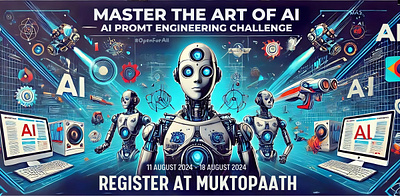 Prompt Engineering Challenge (Made by AI) ai poster artificial intillegence cognitive conceptual copilot dall e futuristic midjourney prompt robot rocket satellite stable deffusion tech thumbnail