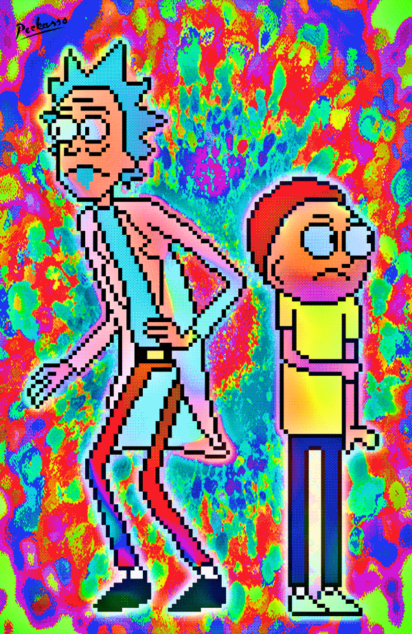 Rick and Morty trippy 8bit animation big pixel cartoon design digital graphic design illustration motion graphics pixel pixel art pixelart rick and morty trippy