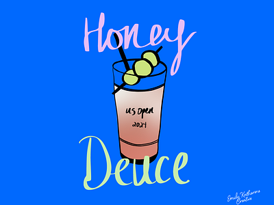 honey deuce cocktail US Open Illustration brand design brand identity branding branding inspo cocktail graphic design hand drawn illustration honey deuce honey deuce cocktail illustration logo design tennis tennis tournament typography us open