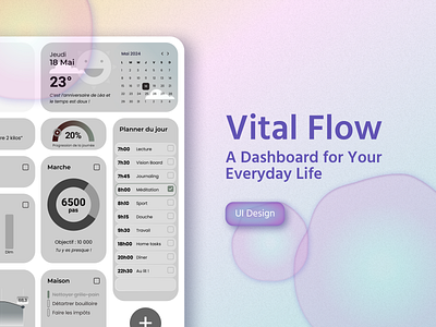 Vital Flow - A Dashboard for Your Everyday Life branding dashboard ui design