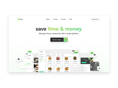 Avo - landing page dailyui delivery design food food delivery landing landing page ui ui design web design website