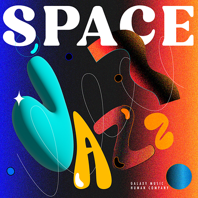 Space jazz artwork elements graphic design illustration jazz lettering music space vector