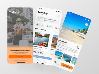 TripMate - Travel app UI app design app ui clean ui design daily chellanges design figma design modern ui app design travel app travel app design travel app inspiration travel app uxui ui uxui