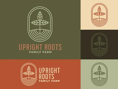 Upright Roots unused Logo Concept brand branding color palette concept creative design cross design farm graphic design icon identity logo plant