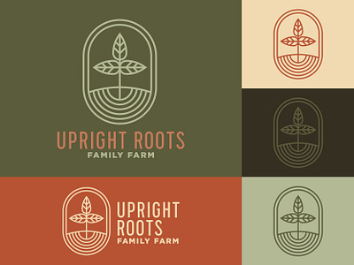 Upright Roots unused Logo Concept brand branding color palette concept creative design cross design farm graphic design icon identity logo plant