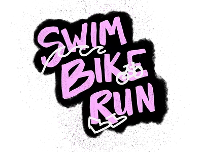 I'm Running a Triathlon - Personal Graphic active black and pink brush digitalart handlettering illustration procreate lettering sketch sports swimbikerun triathlon