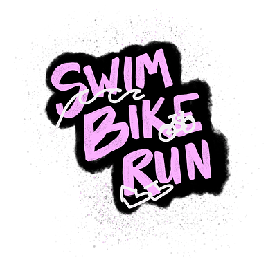 I'm Running a Triathlon - Personal Graphic active black and pink brush digitalart handlettering illustration procreate lettering sketch sports swimbikerun triathlon