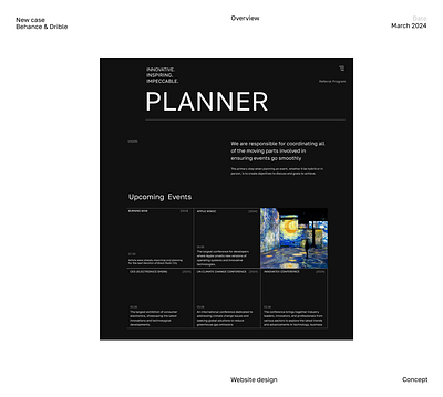 New Case: Planner digital eventplanning events luxurywebdesign planing research ui uiux ux web web design