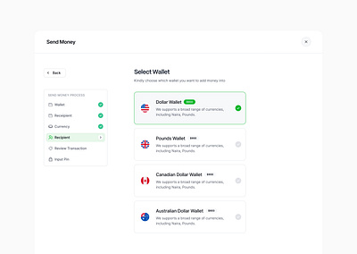 Select Wallet design select wallet send money ui ui design ux wallet