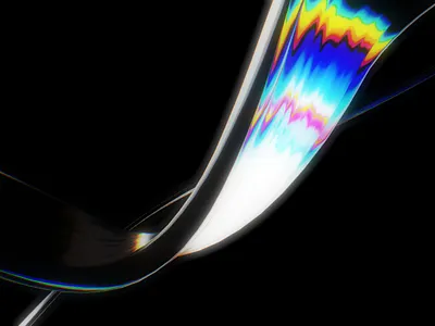 Prismatic Ribbons on Black 3d animation motion graphics