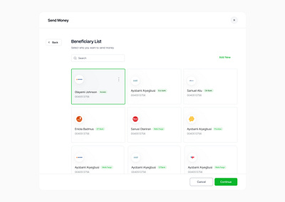 Beneficiary List beneficiary list design finance fintech tech ui ui design ux ux design